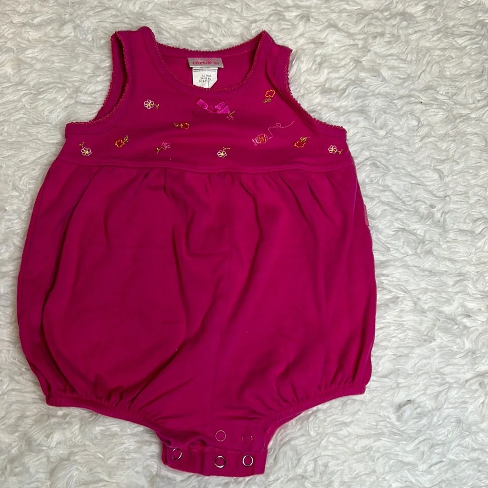 Carter’s Pink Floral Snap Onesie - Picture 2 of 7